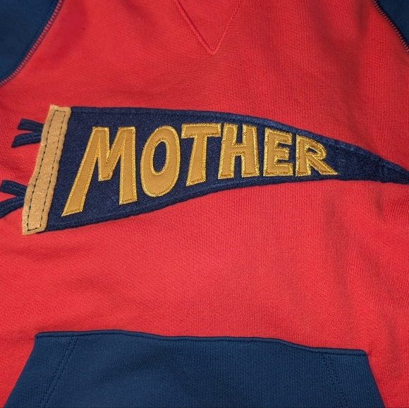 MOTHER Square Color Block Applique  Cotton Hoodie in Mother Pennant sz MED - Picture 9 of 12